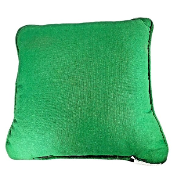 Vintage Christmas Tapestry Pillow Santa Claus Reindeer Antlers Hat 12" square - Picture 4 of 7